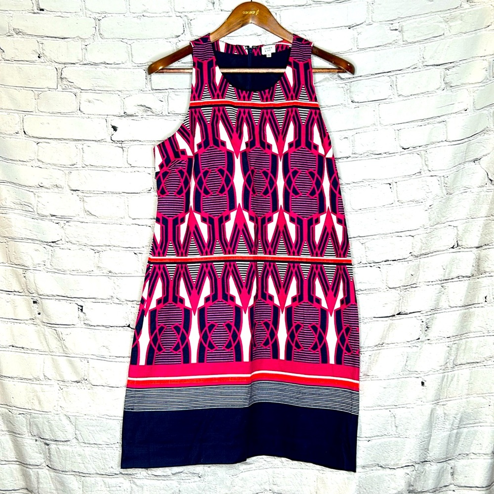 Crown & Ivy Sleeveless Navy Blue & Pink Dress Size 10 Excellent Condition